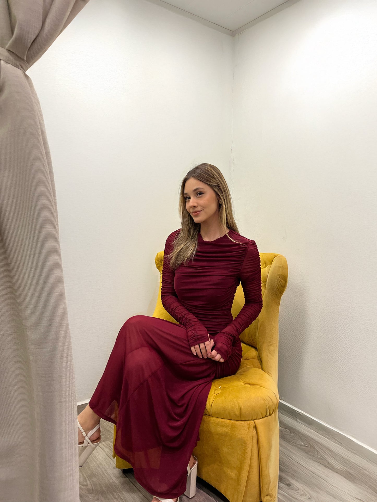 Burgundy Midi Dress