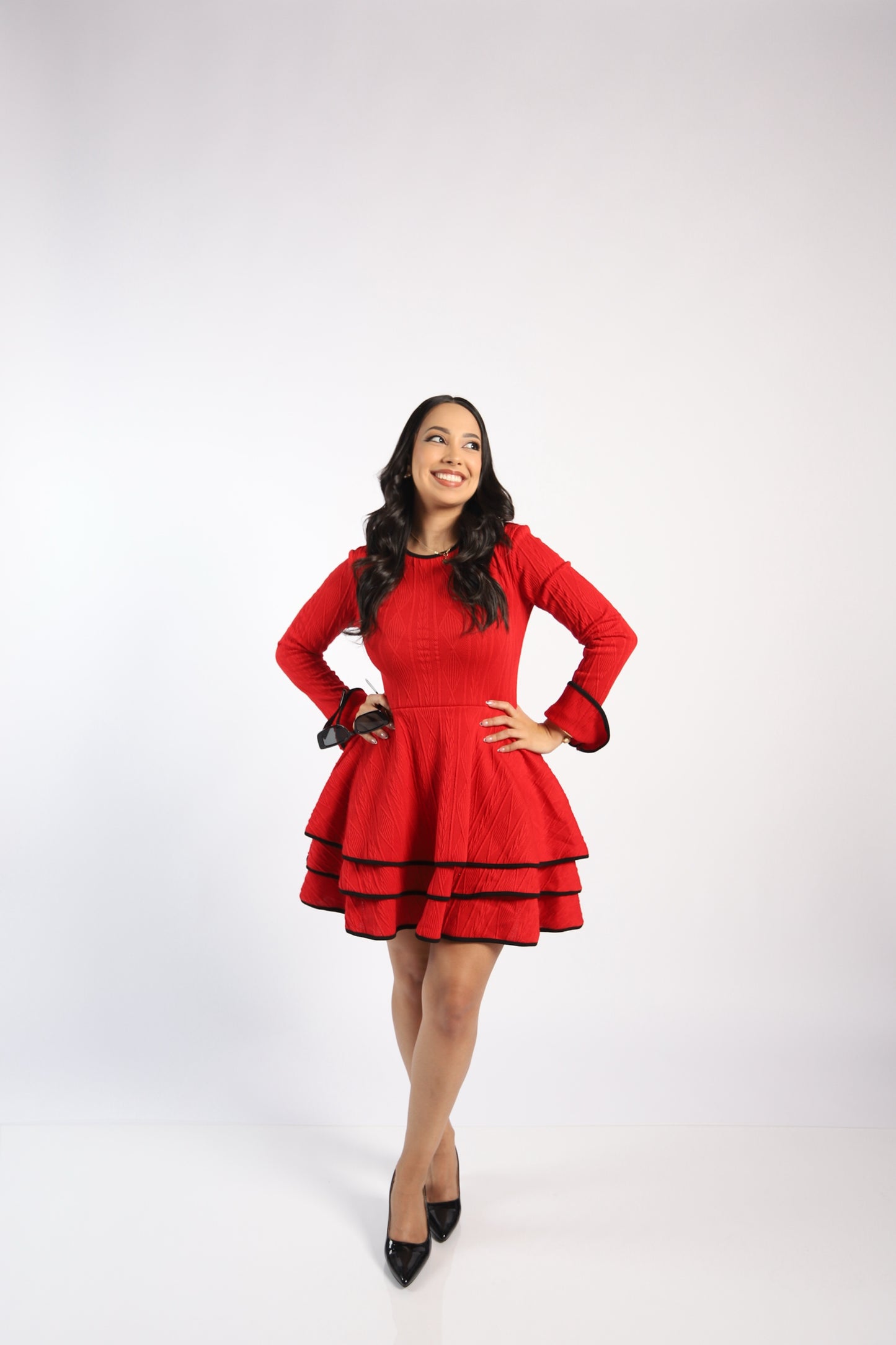 Vestido Rojo | Bordes Negros