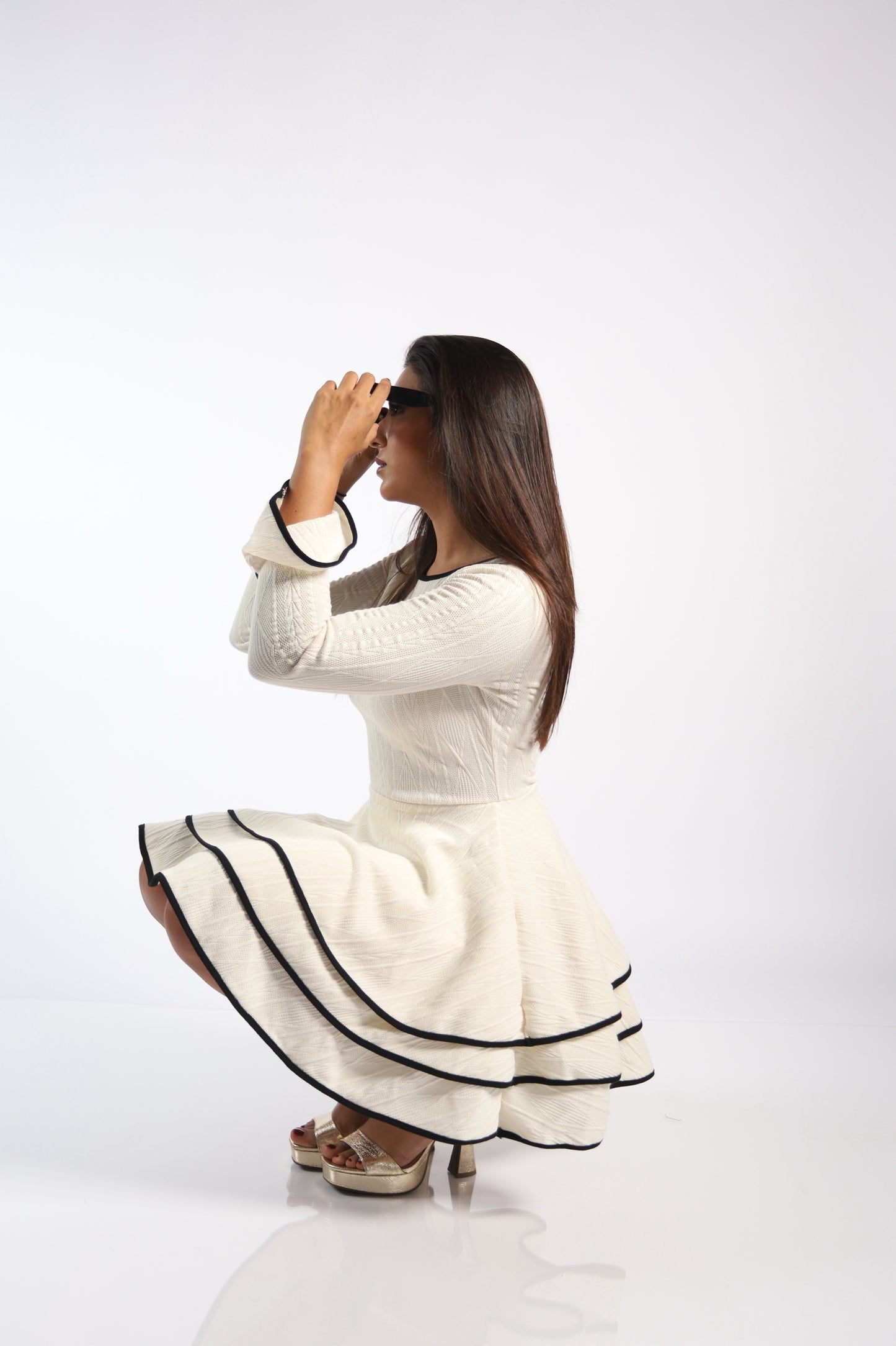 Vestido Blanco | Bordes Negros