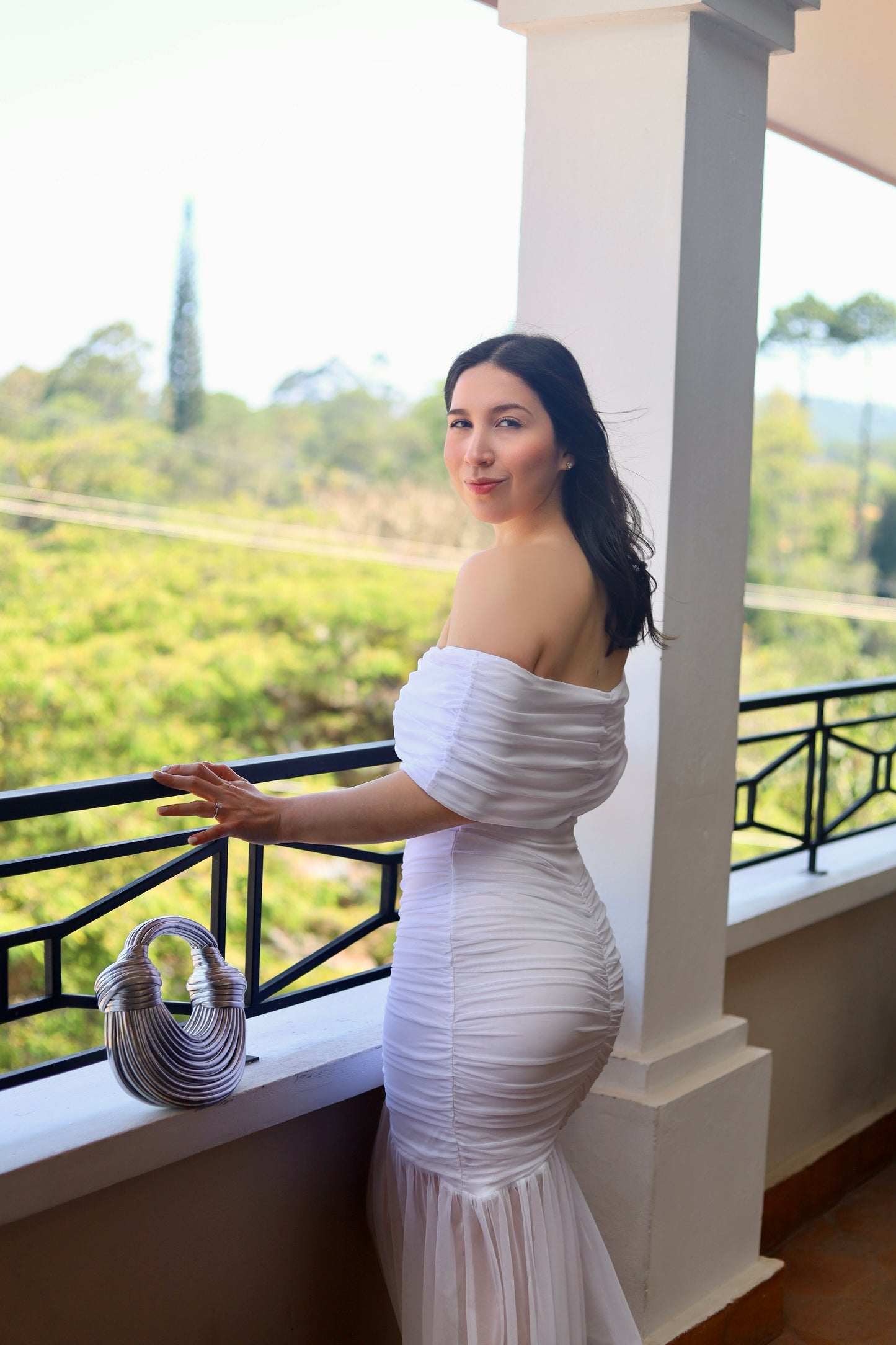 White Slim Fit Dress