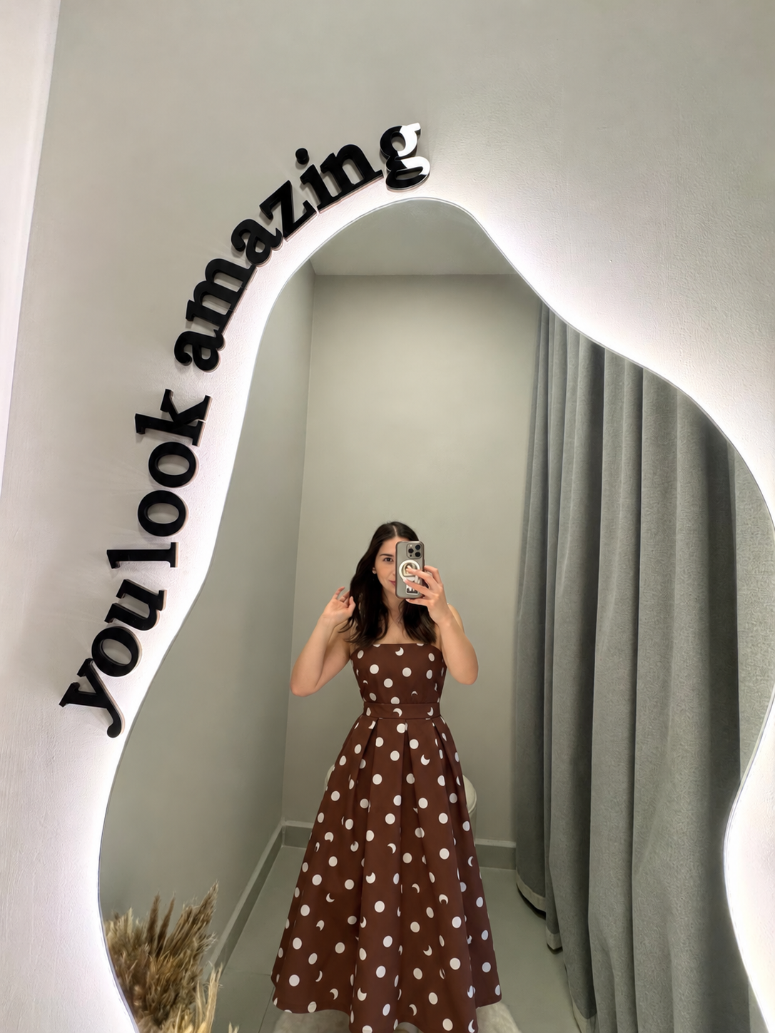 Brown Polka Dots Dress