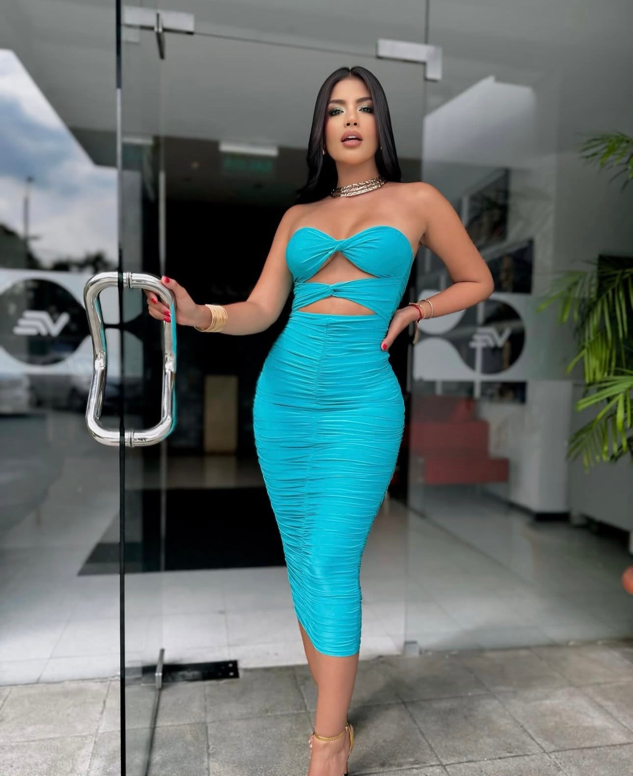 Aqua Slim Dress