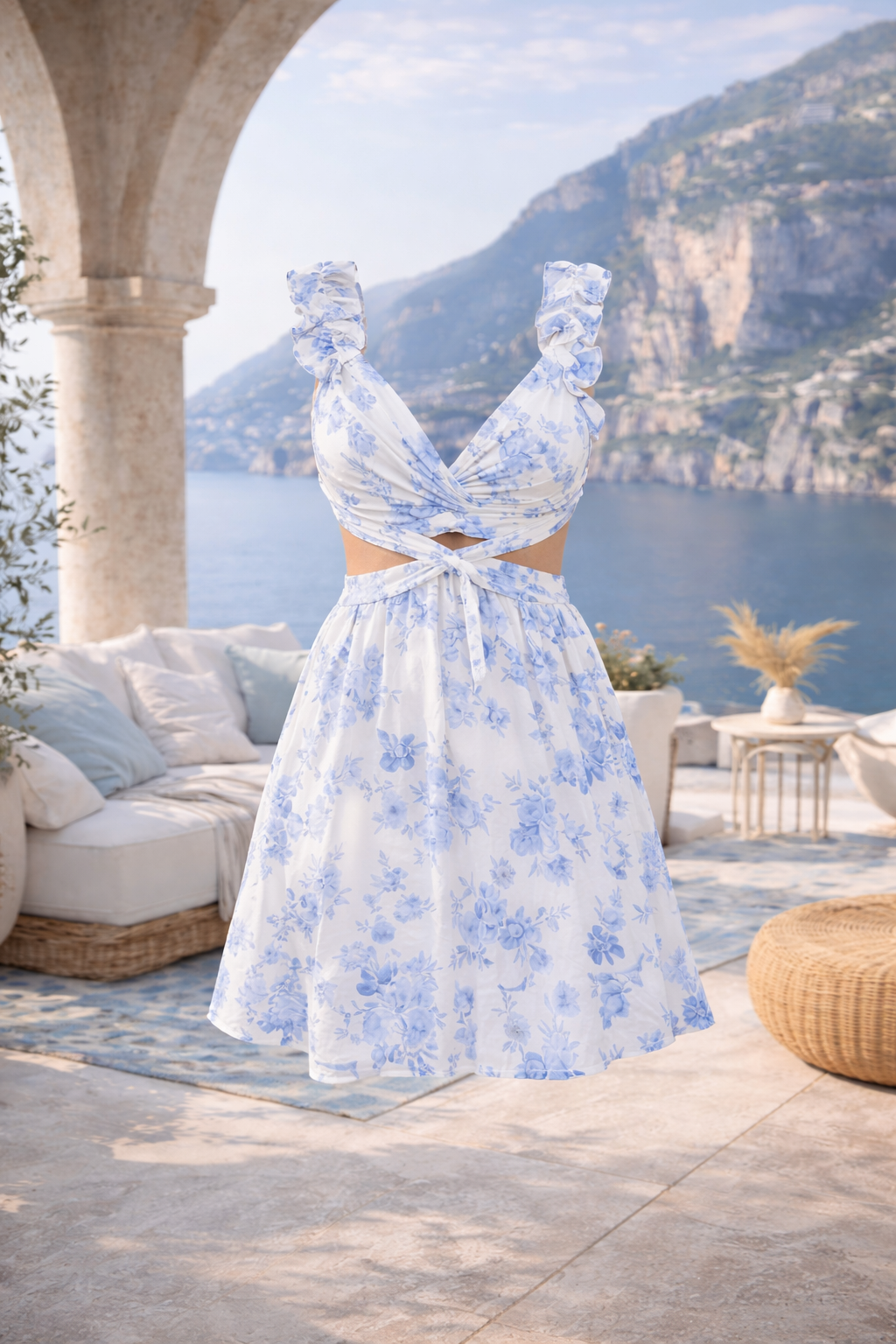 Floral Blue Dress