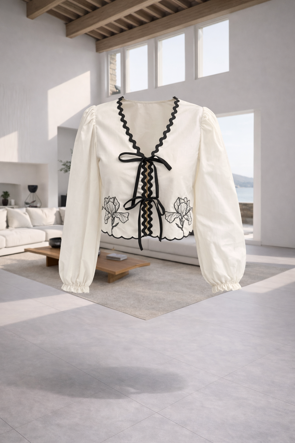 White Floral Shirt