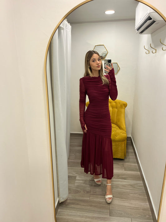 Burgundy Midi Dress