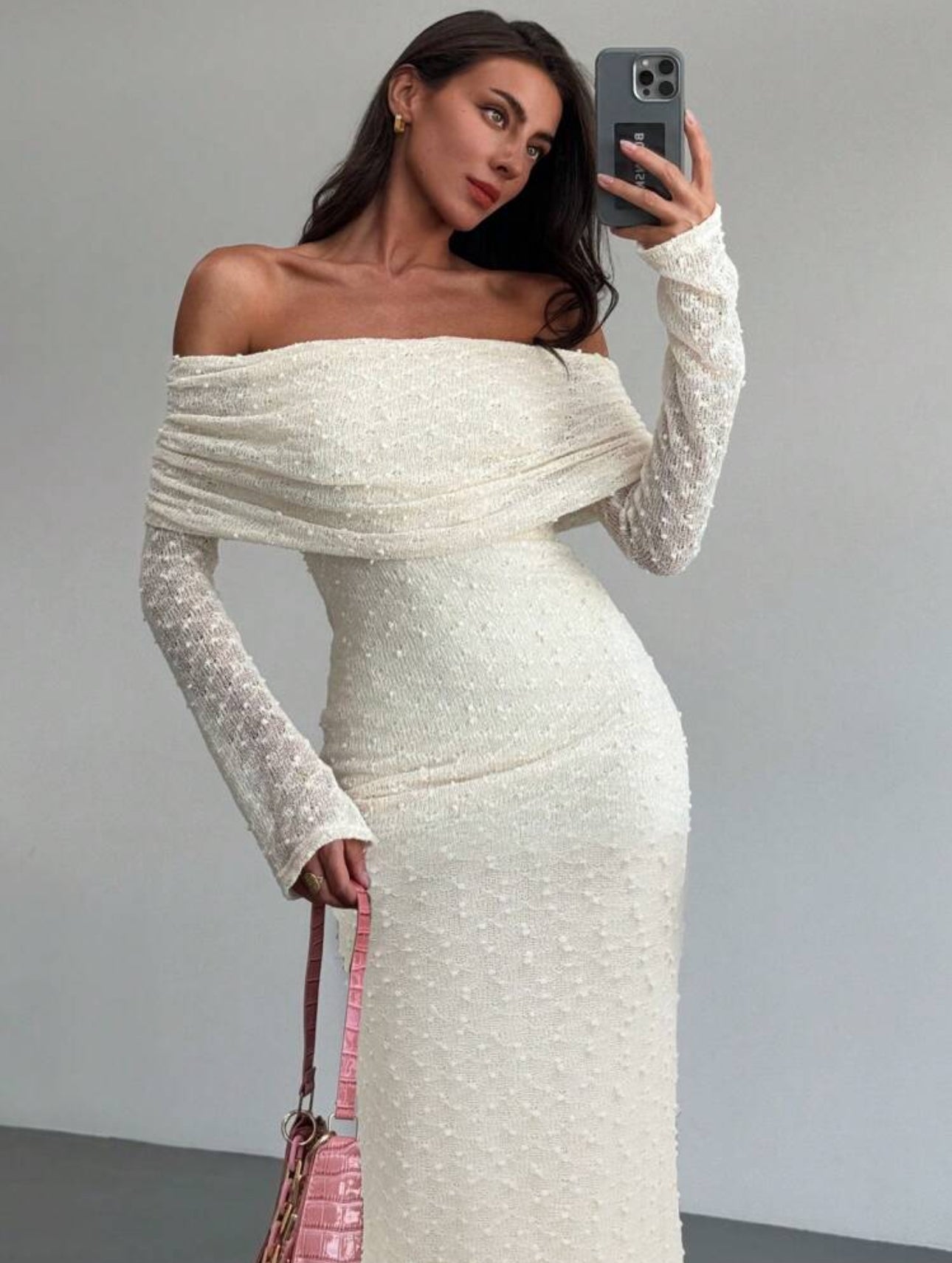 Long Sleeve Ivory Dress