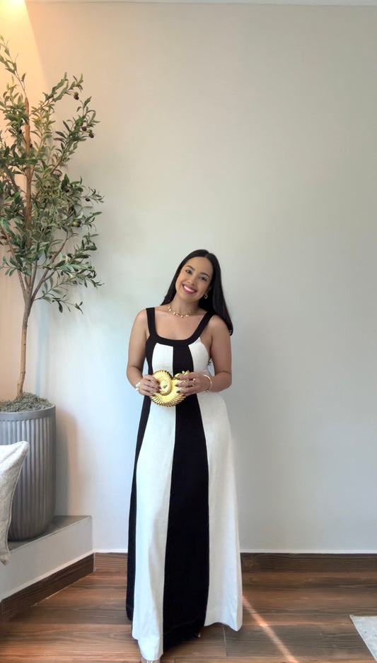 Linen Stripped Midi Dress