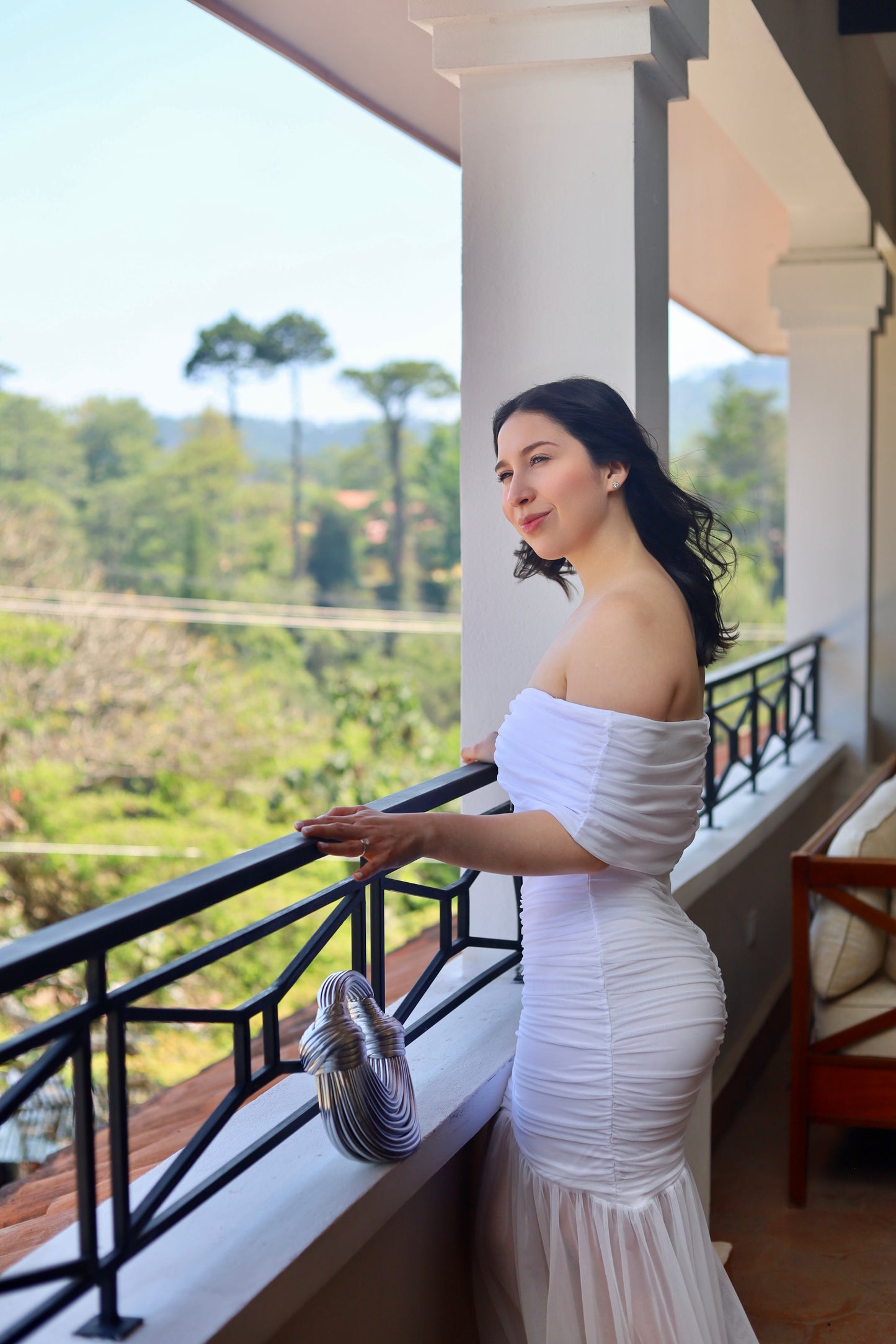 White Slim Fit Dress