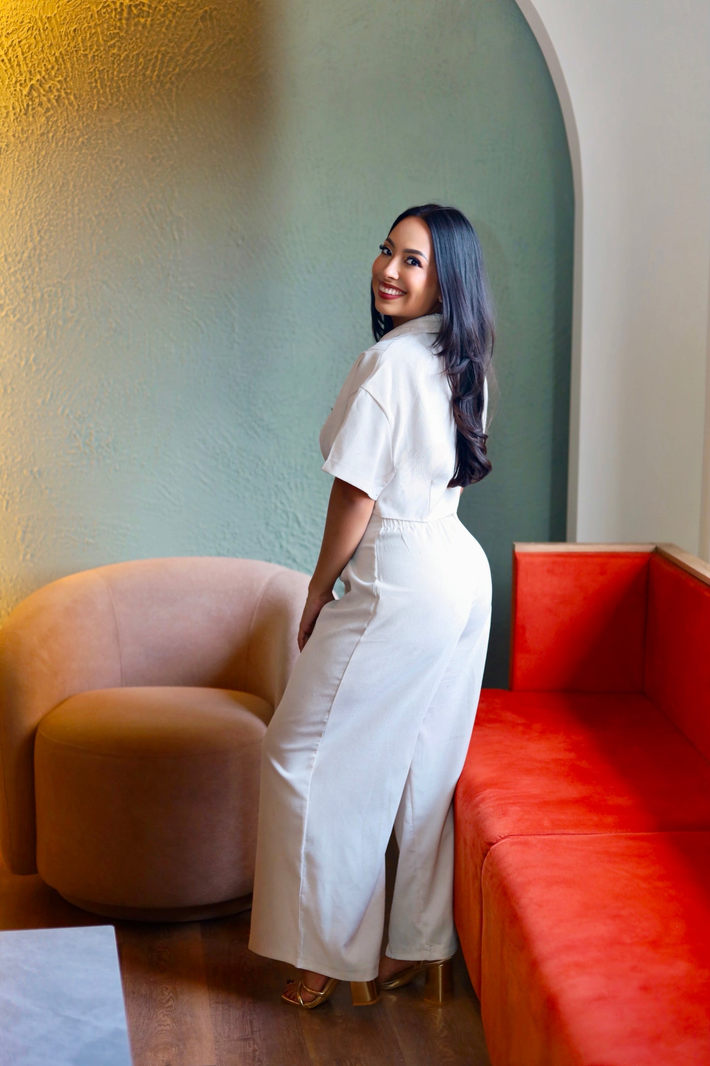 Beige Casual Jumpsuit
