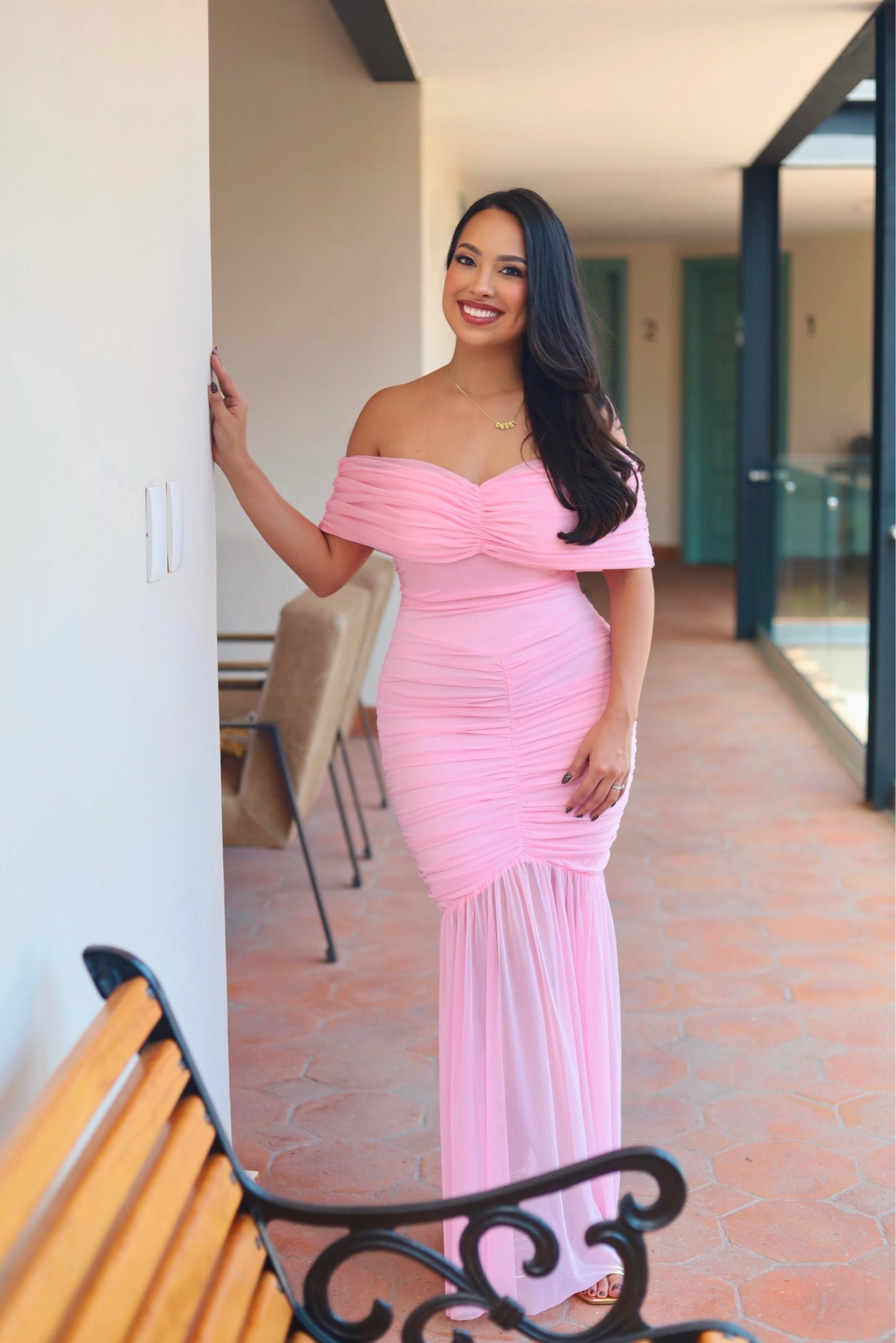 Pink Slim Fit Dress