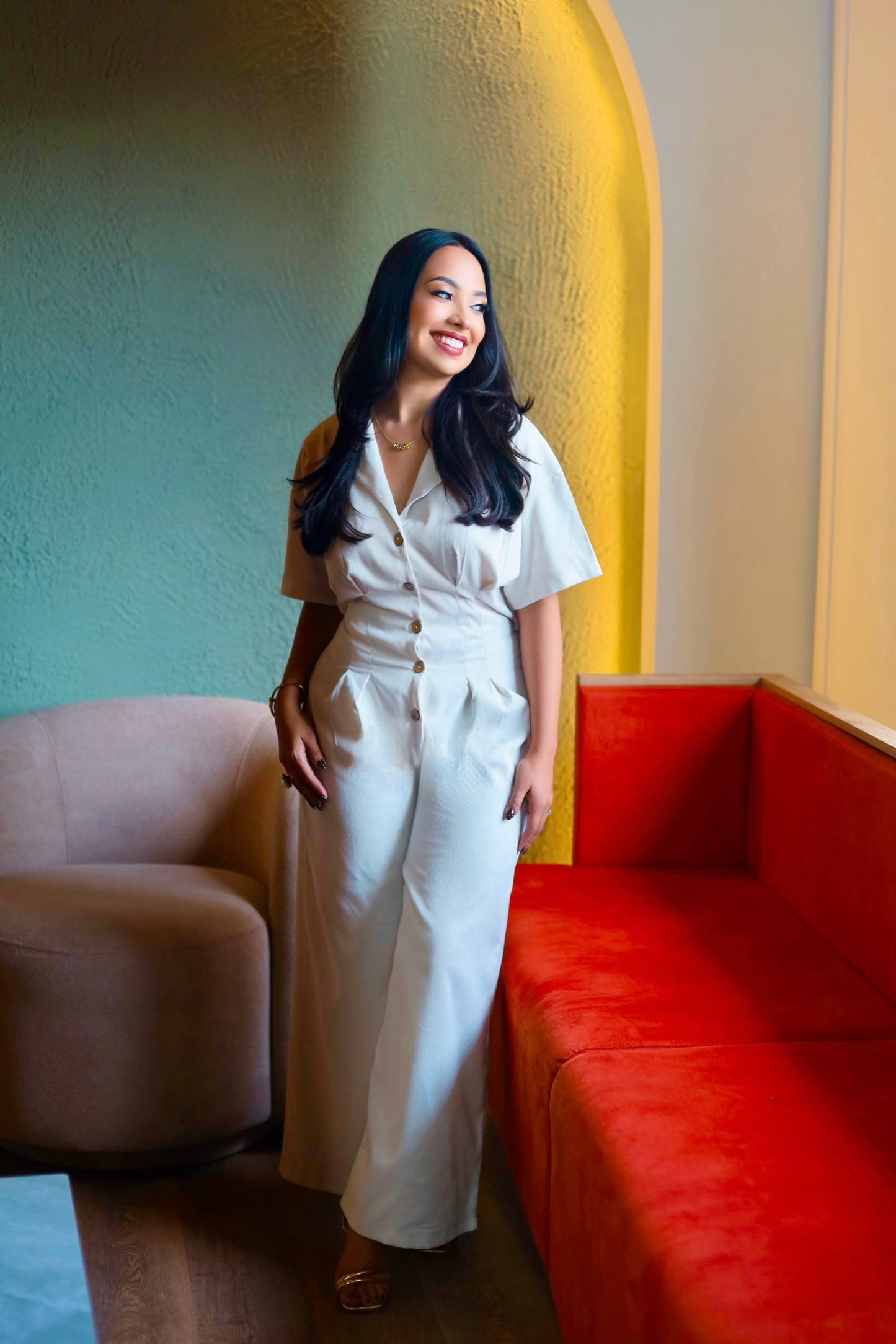 Beige Casual Jumpsuit