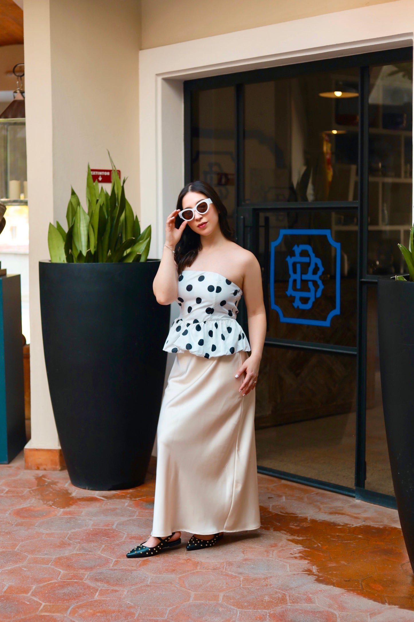 Beige Satin Skirt