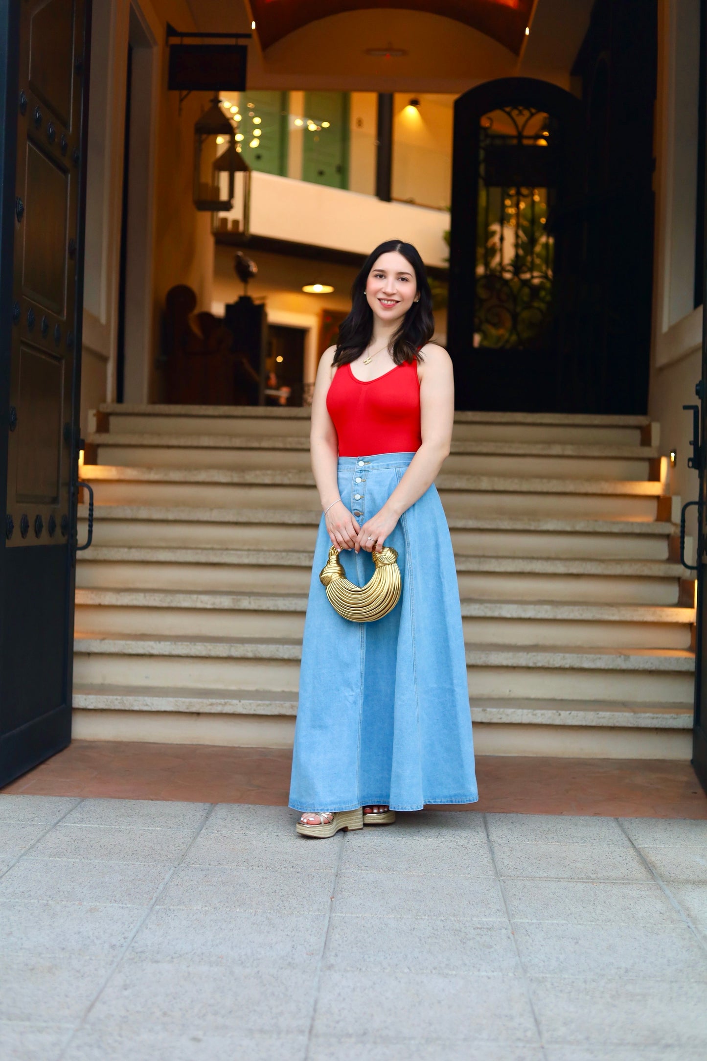 Long Denim Skirt