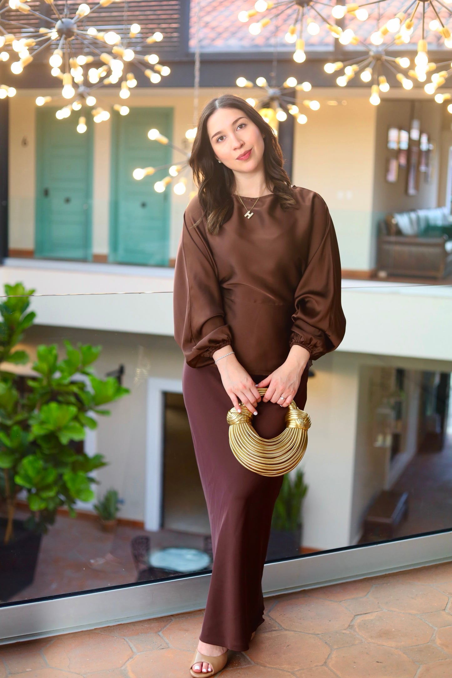 Brown Satin Skirt