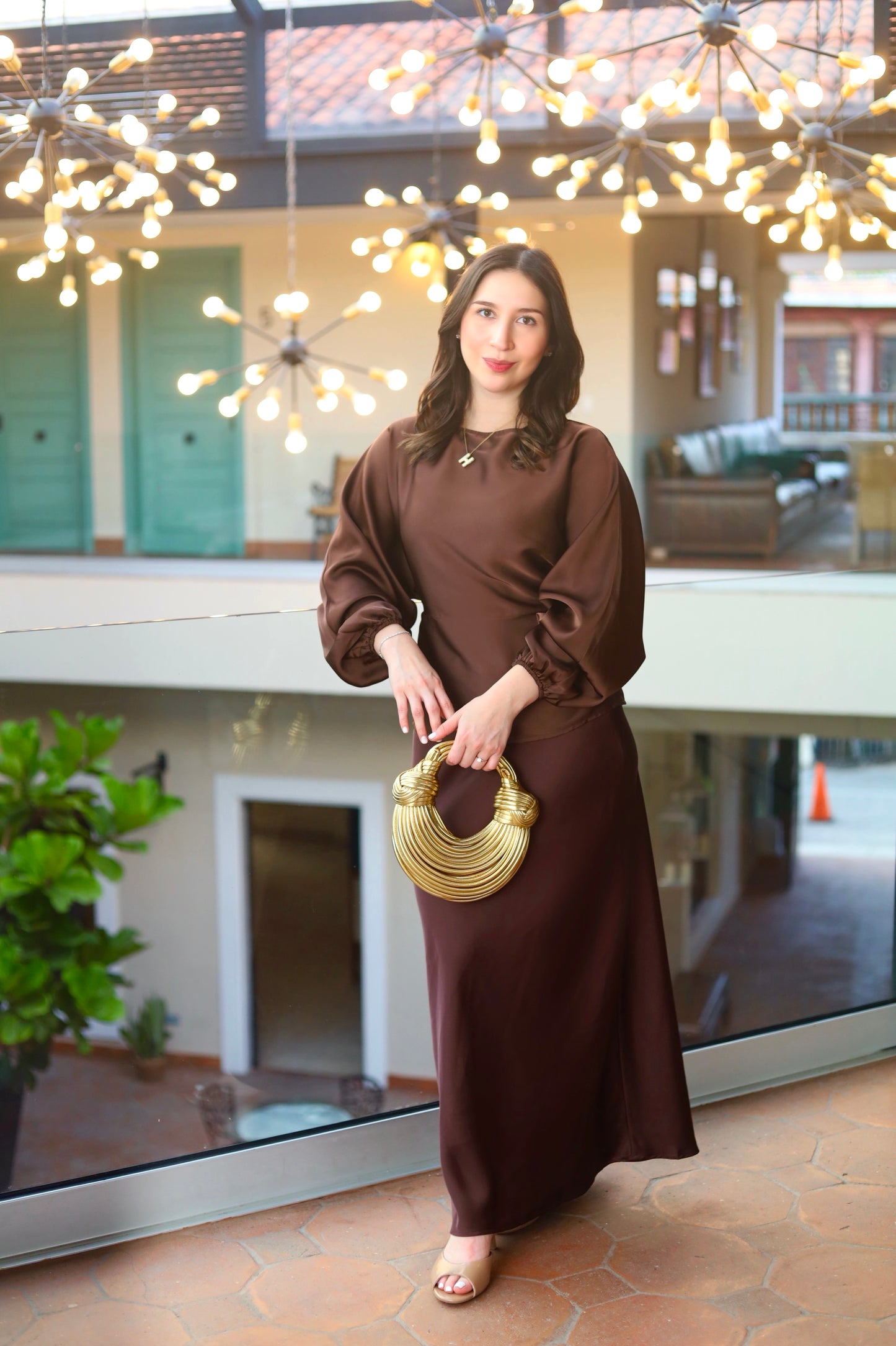 Brown Satin Skirt